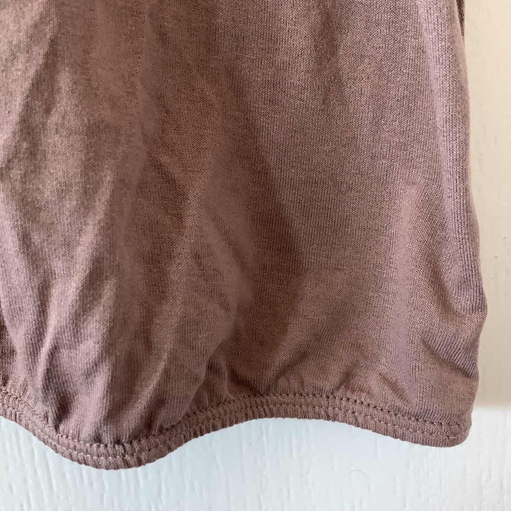 NWT LOFT Purple Ruffled Boatneck Tie-Front Short Sleeves Top Size S - Picture 9 of 16